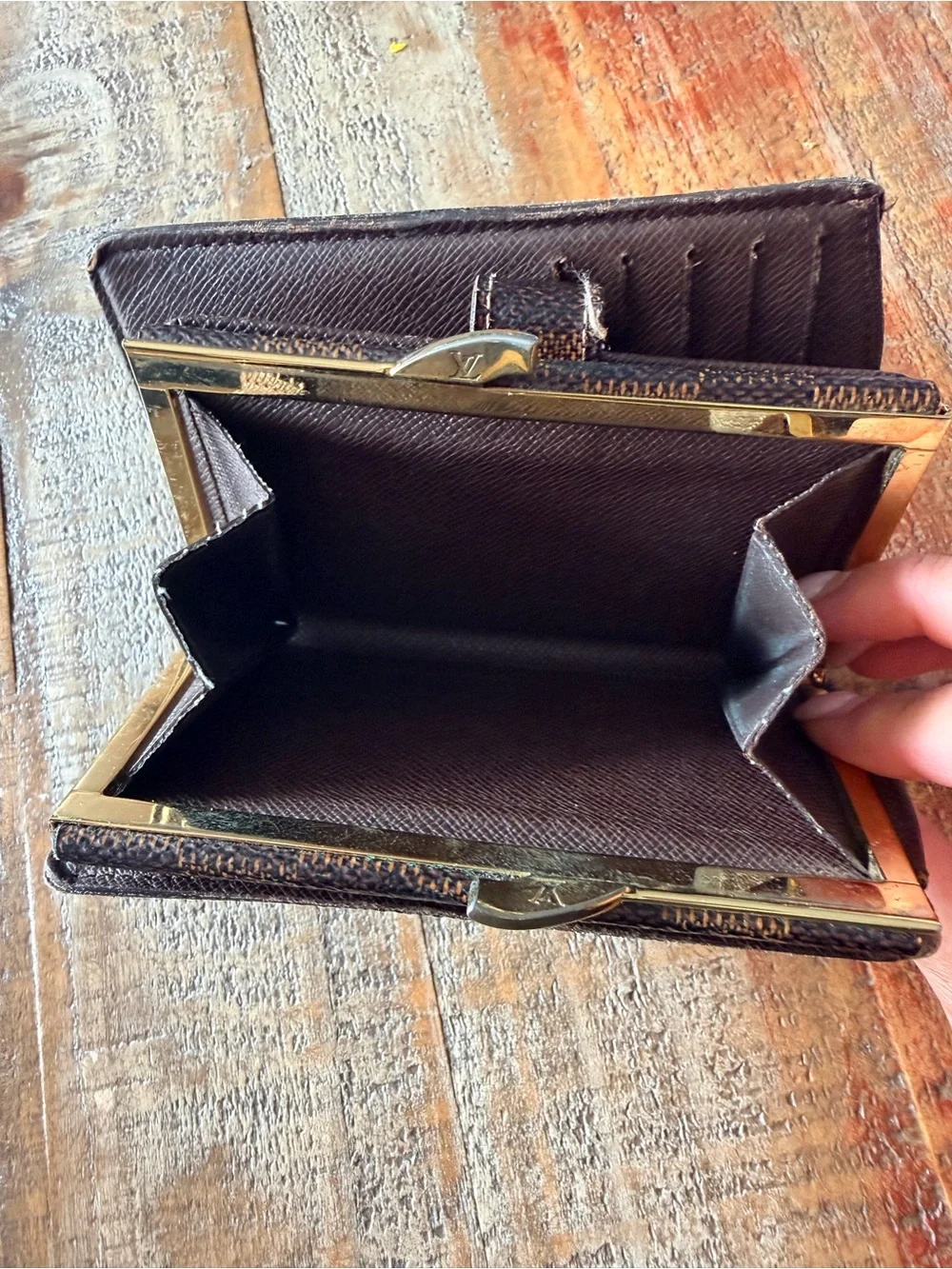 Louis Vuitton Brown Damier Check Compact Wallet